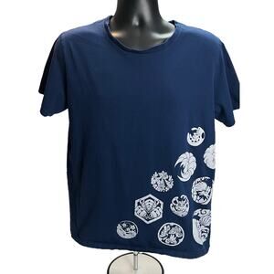 Official Pokémon Center Navy Blue Shirt with Stylized Pokémons Design -  Large